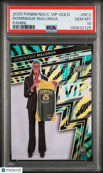 2025 Panini National Sports Collectors Convention Vip Gold Dominique Malonga #RC2 Baja Tiger Rookie PSA 10