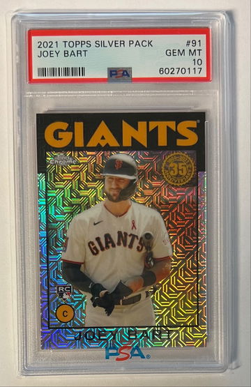 2021 Topps Silver Pack ‘86 Topps Chrome Rookie PSA 10 Giants
