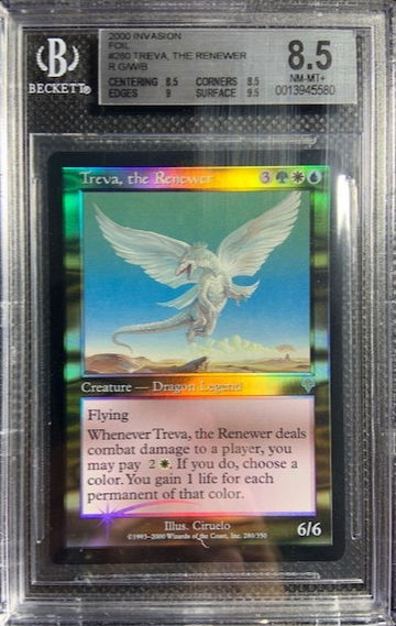 2000 MTG Magic The Gathering Invasion FOIL TREVA, THE RENEWER BGS 8.5 NM-MINT+
