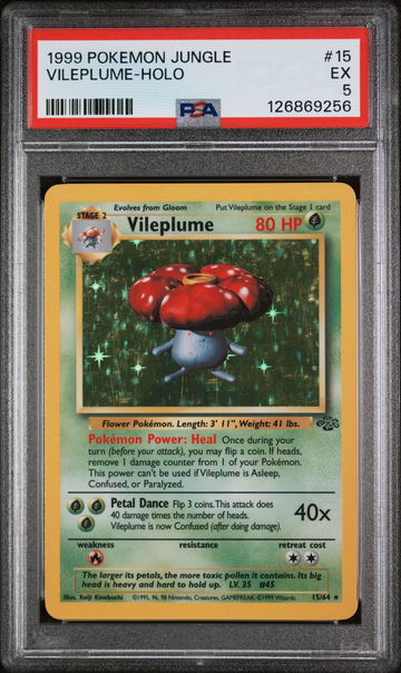 1999 Pokemon Jungle Holo Vileplume #15 PSA 5