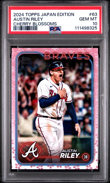 2024 Topps Baseball Japan Edition Cherry Blossoms Austin Riley #63 /99 PSA 10