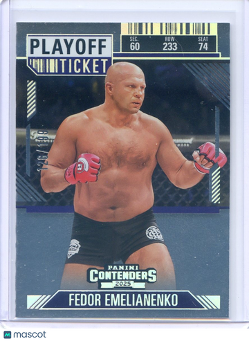 2025 Panini Contenders PFL FEDOR EMELIANENKO #See Title Silver Short Print 1st Edition Parallel/Variety Rookie