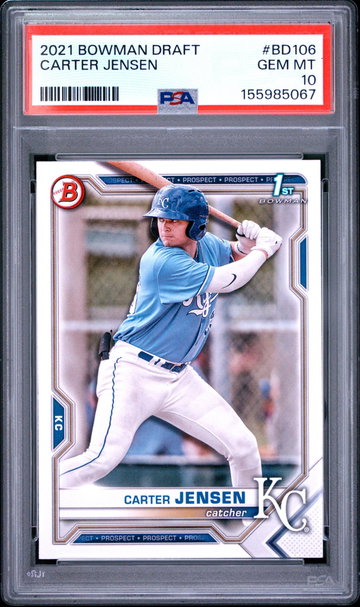 2021 Bowman Draft Carter Jensen #BD106 PSA 10