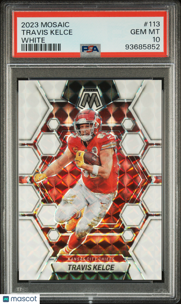 2023 Panini Mosaic Travis Kelce #113 White PSA 10