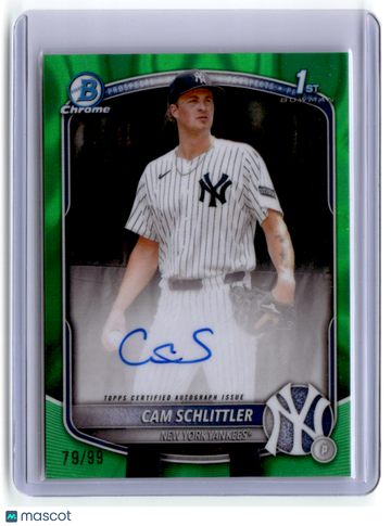 Cam Schlittler 2025 Bowman Chrome Green Refractor 79/99 #CPA-CSC