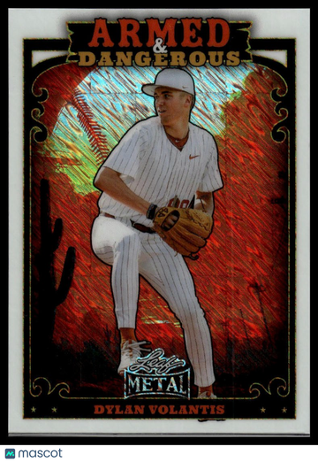 2026 Leaf Metal Dylan Volantis #AWB-19 Armed and Dangerous Western Base Red Flood SN