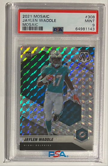 2021 Mosaic Jaylen Waddle Dolphins Rookie PSA 9