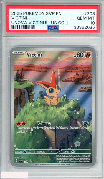 2025 POKEMON SVP BLACK STAR PROMO VICTINI #208 UNOVA VICTINI ILLUS COLL PSA 10