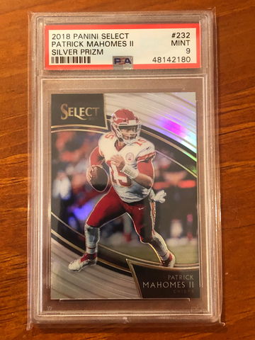 2018 Panini Select Patrick Mahomes Silver Prizm #232 PSA 9