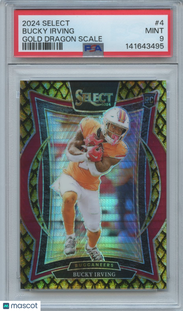 2024 Select Bucky Irving #4 Gold Dragon Scale Rookie PSA 9 Panini Authentic