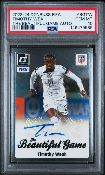 2023-24 PANINI DONRUSS FIFA BEAUTIFUL GAME AUTOGRAPHS TIMOTHY WEAH #BGTW PSA 10