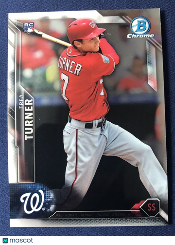 TREA TURNER 2016 Bowman Chrome Rookie Card #51 RC Washington Nationals