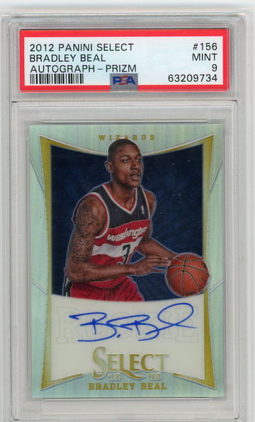 2012 BRADLEY BEAL PANINI SELECT AUTO SILVER PSA 9 #156 85/99