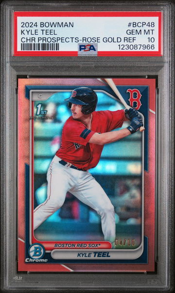 2024 Bowman Chrome Prospects Chr Prospects-Rose Gold Ref Kyle Teel #BCP48 PSA 10