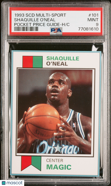 1993 SCD Multi-Sport Pocket Price Guide-Hand Cut Shaquille O'Neal #101 Pocket Price Guide-H/C PSA 9