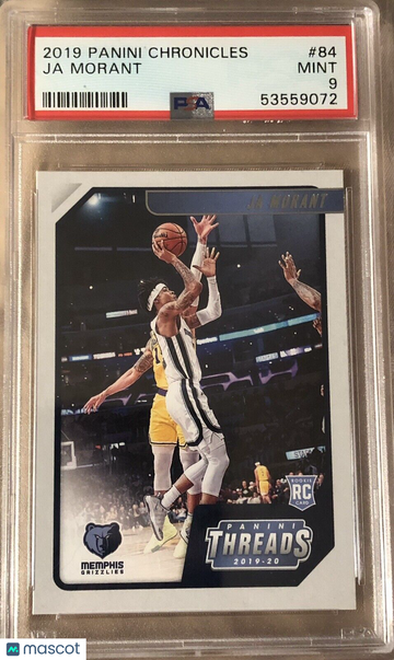 Ja Morant 2019 Chronicles Threads Rookie Card #84 PSA 9 MINT Memphis Grizzlies🏀