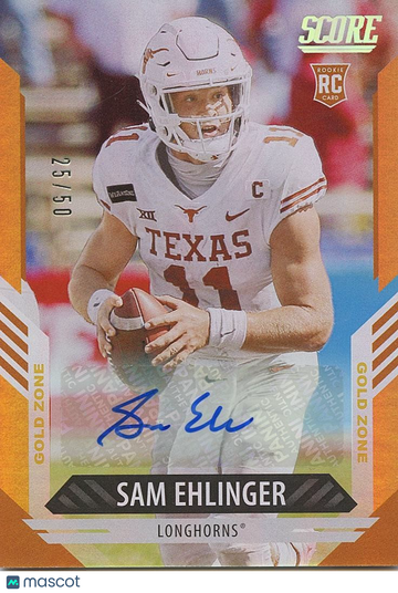 2021 Score Sam Ehlinger #362 Gold Zone Rookie Score