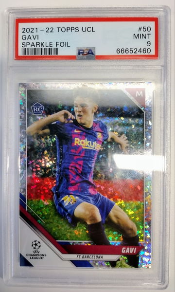 2021-22 Topps UCL Gavi Sparkle PSA 9