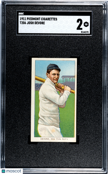 1911 Piedmont Cigarettes (T206) Josh Devore SGC 2