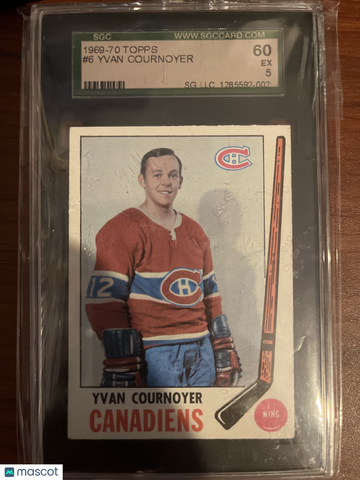 1969 Topps Yvan Cournoyer #6 SGC 5