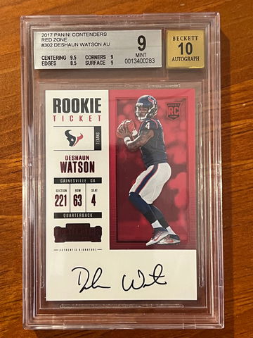 2017 Panini Contenders DeShaun Watson Rookie Ticket Auto Red Zone BGS 9/10