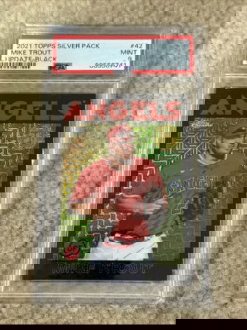 2021 Topps Silver Pack Mike Trout Update BLACK 185/199 #42 PSA 9 POP 2!!!!