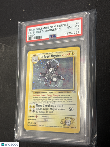 2000 Pokemon Gym Heroes LT. Surge's Magneton Holo PSA 8 #8