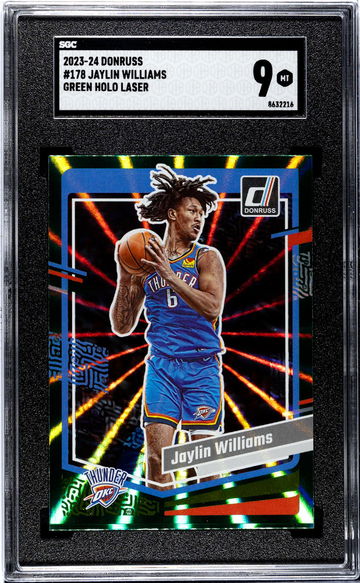 2023-24 Donruss Green Holo Laser Jaylin Williams #178 SGC 9