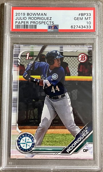 2019 Bowman Paper Prospects #BP33 Julio Rodriguez PSA 10 - Gem Mint