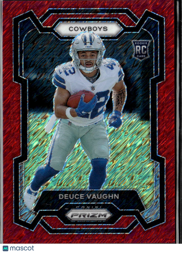 Deuce Vaughn 2023 Panini Prizm RC Red Shimmer /35 Dallas Cowboys