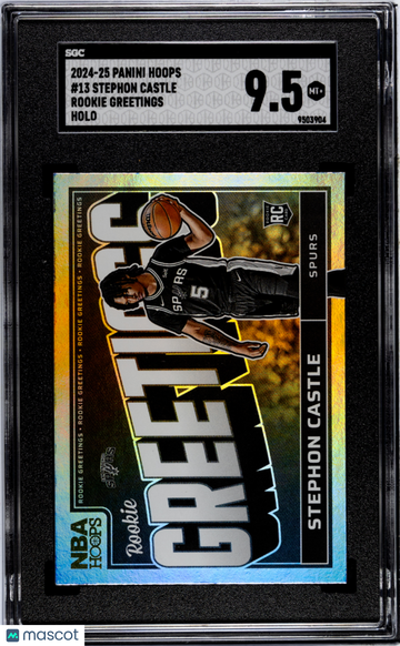 2024 Panini Hoops Stephon Castle #13 Rookie Greetings Holo Rookie SGC 9.5