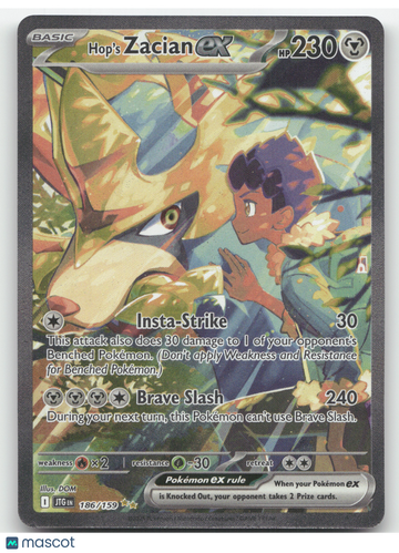 2025 Journey Together Hop's Zacian ex Secret Rare #186/159