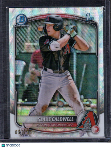 2025 Bowman Slade Caldwell #BCP-21 Chrome Prospects Wave Refractor SN