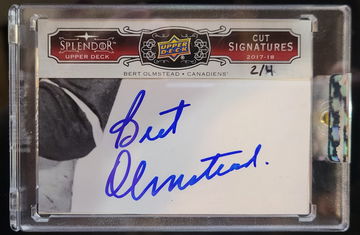 2017 UD SPLENDOR CUT SIGNATURES BERT OLMSTEAD 2/4 RAW FACTORY SEAL