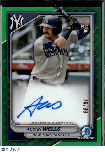 2024 Bowman Chrome Austin Wells #CRA-AW Green /99 RC