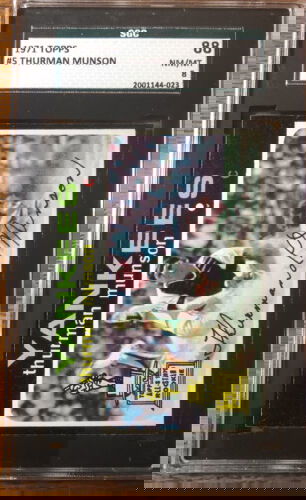 1971 Topps #5 Thurman Munson SGC 8 Nr Mt Mt 2nd year card. Tough black borders