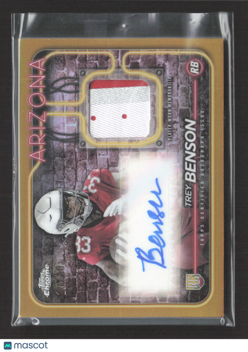 2024 Topps Chrome Trey Benson #CPA-TB Player-Worn Memorabilia Rookie Patch Autograph RC