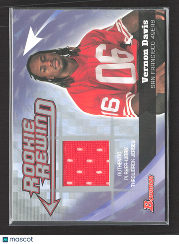 2006 Bowman Rookie Rewind Vernon Davis #BRR-VD Authentic Player-Worn Throwback Jersey