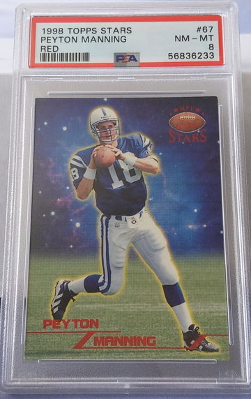 1998 Topps Stars Red #67 Peyton Manning RC 4638/8799 PSA 8