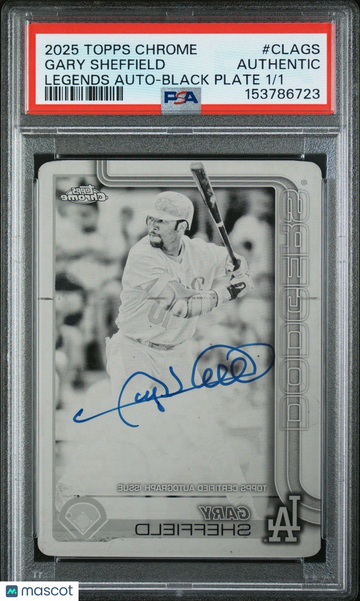 2025 Topps Chrome Gary Sheffield #CLAGS Black Printing Plate One of One PSA A Authentic Topps