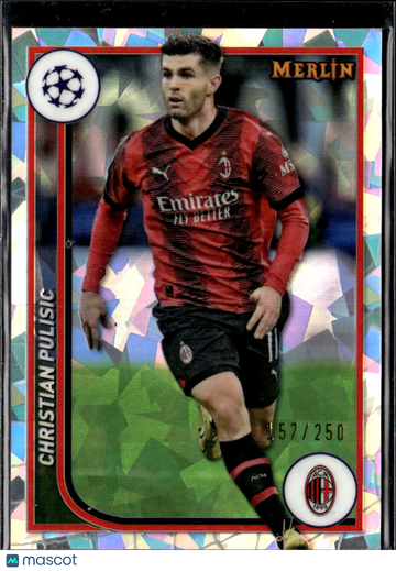 Christian Pulisic 2024 Topps Merlin Heritage Aqua Prism /250 AC Milan