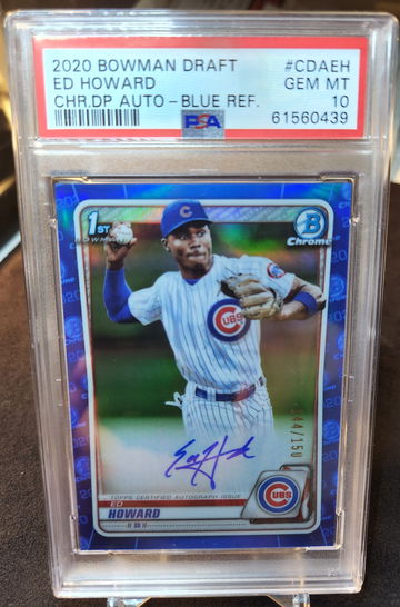 2020 Bowman Chrome Draft Ed Howard Blue Refractor /150 Gem Mint PSA 10 Pop 18