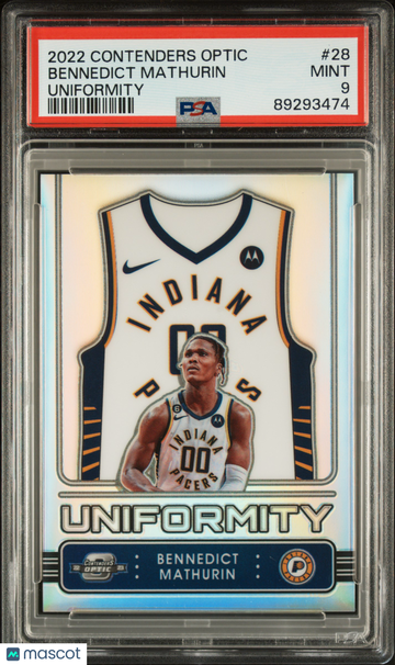2022 Panini Contenders Optic Uniformity Bennedict Mathurin #28 PSA 9