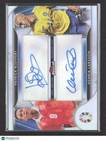 2024 Topps Finest Road to UEFA Euro 2024 Henrik Larsson Patrick Kluivert #FDA-KL Dual Autograph Auto