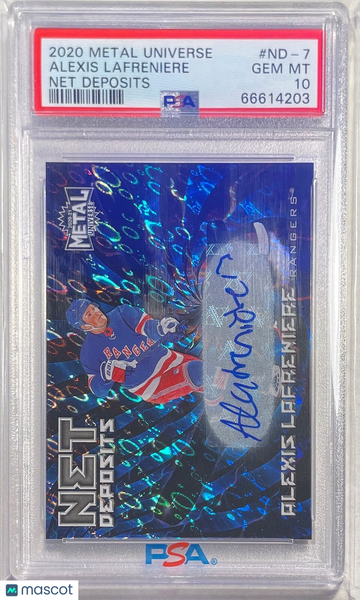 2020 Skybox Metal Universe Net Deposits Alexis Lafreniere #ND-7 PSA 10