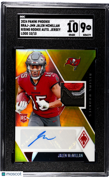 2024 Panini Phoenix Jalen Mcmillan #RRAJ-JMN Rising Rookies Autograph Jersey Logo SGC 9 Auto 10