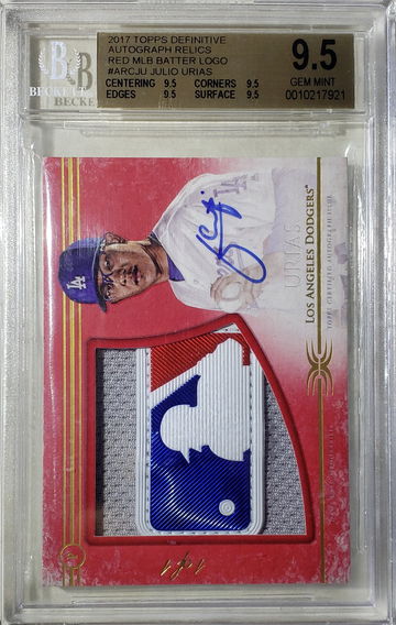 2017 Definitive Julio Urias Logoman 1/1 BGS 9.5/10 Auto