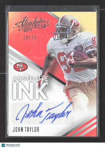 2014 Panini Absolute Football Absolute Ink John Taylor #AB-JTA Spectrum /75