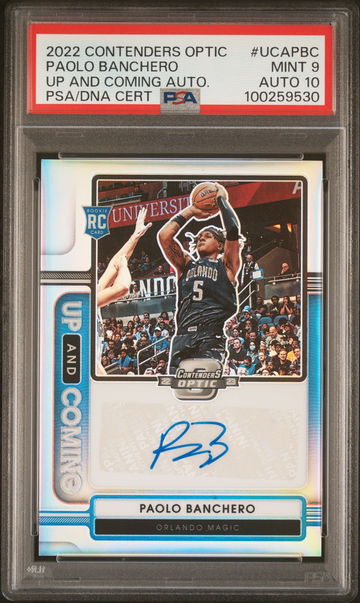 2022 CONTENDERS UP & COMIING AUTO PAOLO BANCHERO #UCAPBC PSA 9 / AUTO PSA 10