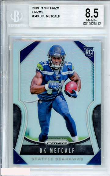 2019 PANINI PRIZM D. K. METCALF #343 SILVER PRIZM ROOKIE RC BGS 8.5 NM MT+
